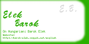 elek barok business card